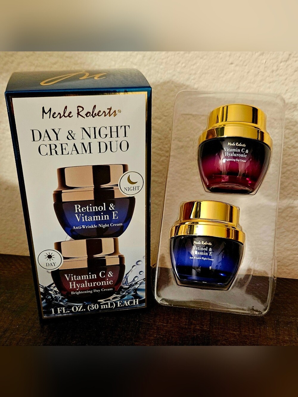 2 Sets (4 Jars) Merle Roberts Day & Night Cream Duo